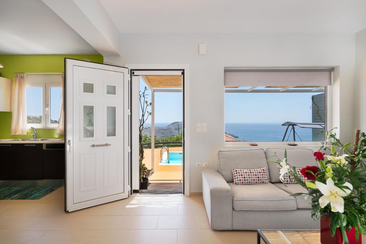 Seaview Villa Mirthios Panorama With Private Swimming Pool And Bbq! Плакиас Экстерьер фото