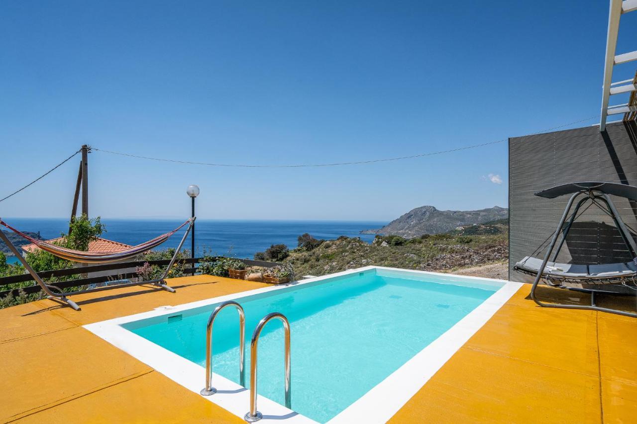 Seaview Villa Mirthios Panorama With Private Swimming Pool And Bbq! Плакиас Экстерьер фото